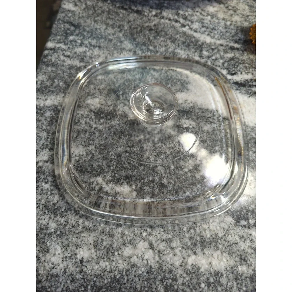 Vintage Pyrex A9CA Glass Casserole Lid Only Square Clear Replacement